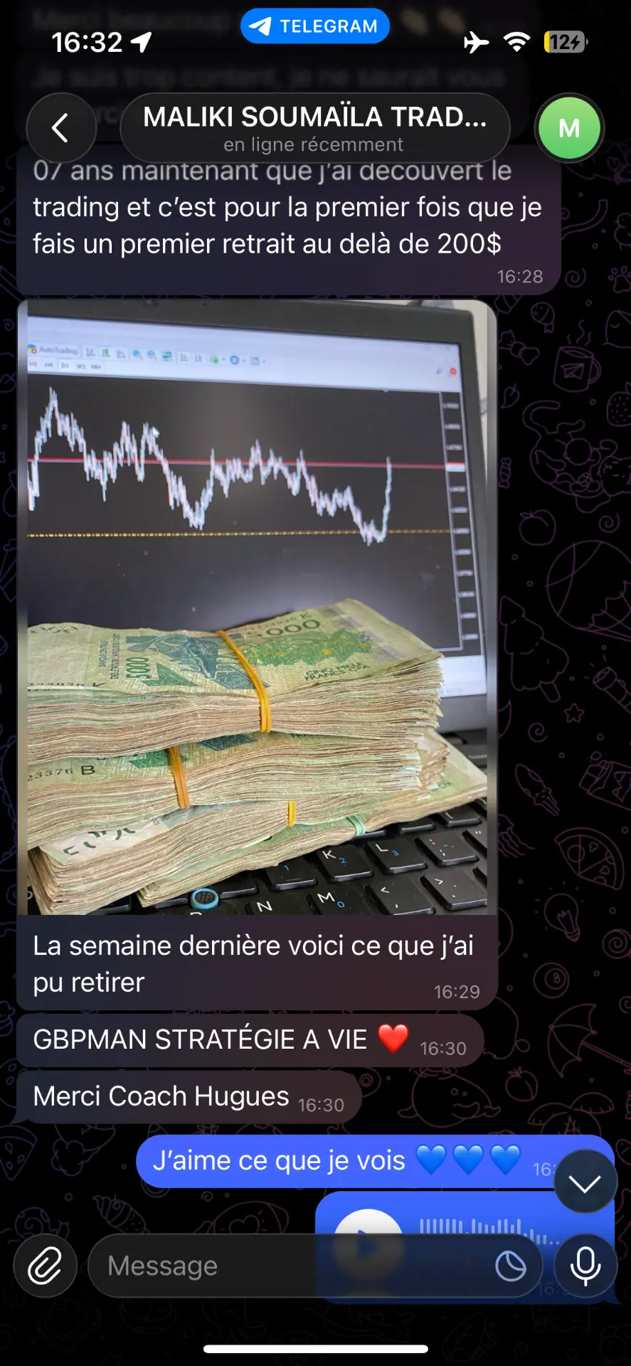Capture du message de Maliki